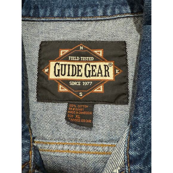 Vintage Guide Gear Vest Mens Biker Denim Vest Size X-Large (13) - Picture 2 of 8